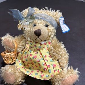 Source Unknown Yellow Floral Dress Teddy Bear